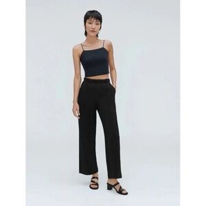 Everlane The Dream Pant - Wide Leg Pintuck Trousers in Black | Size Small